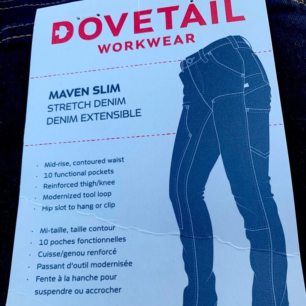 Dovetail Maven Slim Stretch Denim Women’s Workwear Pants.